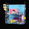 Cages Large Size Hamster House Acrylic Transparent Hamster Cage Wheeled Small Pet Villa Guinea Pig Cage Toy Nest Accessory 30x20x30CM