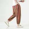 Spodnie damskie kobiety boho harem luźne duże bawełniane bawełniane lniane streetwear hip hop taniec spodni etniczny hipis