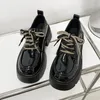Pantoufles uniformes chaussures petit cuir femme britannique fille japonaise sauvage noir rétro Mary Jane Lolita plate-forme 231127