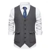 Men's Vests #4864 Autumn Winter Blazer Vest Men Split Joint Office Male Pockets Solid Color Slim Fit Single Breasted Vintage