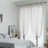 Curtain LISM Stripe Sheer Curtains For Bedroom Window Living Room Kitchen Voile Home Decorative Flax Linen Textured Tulle Drapes