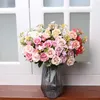 Decorative Flowers 30Cm 1 Bouquet Artificial Flower Fake Pink Rose For Home Desk Decor Wedding Birthday Party Decoration Supplies