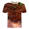 T-shirts pour hommes Mode Hip-hop Street Food Chemise Animal Vache Été Hommes Et Femmes 3D Fun Porc T-shirt Black Pepper Steak