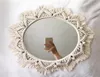 Boho Macrame Round Mirror Decorative S Eesthetic Room Decor Hanging Wall for Bedroom Living House Decoration 2205122503727