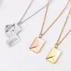 Pendant Necklaces Design Stainless Steel Customized Name Necklace Lover Couple Gift Letter Envelope Women Choker Link Chain Jewelry