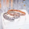 Designer full diamant mode ormformade armband rosguld sier ring utsökta smycken par födelsedag och julklappar