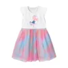 Kleding sets boetiek groothandel zomer witte vlinder roze roze korte mouwen borduurwerk garen feest kindermeisjes dressing