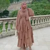 Vêtements ethniques femmes robe musulmane Abayas Festival traditionnel couleur unie dubaï robes couverture complète Ramadan robe Derss