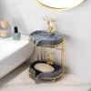 Gerichte leichte luxuriöse goldene hochgradige Seifenkiste Wallmounted Toilettenseife Schachtel Abfluss kostenlos Stanzregal Home Home