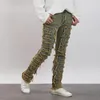 Men's Pants Puloru Men Skinny Denim Vintage Patch Frayed Jeans Long Trousers Spring Fall Casual Street Bottoms With Pockets