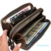 Whole 3 colors fashion double zipper designer men women leather wallet lady ladies long purse250S