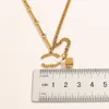 Never Fading 18K Gold Plated Brand Designer Double Letter Pendant Necklaces Classic Crystal Rhinestone Stainless Steel Choker Necklace Chain Jewelry Accessories