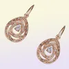 Klassieke 18K Rose Vergulde Echte Oostenrijk Kristallen Hanger Kettingen Drop Earring Mode Vrouwen Sieraden Sets4663685