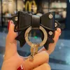 Ключевые кольца автомобиль Keyring Gold Athestone Металлическое кольцо кожаное лук