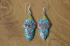 Dangle Earrings ER154 Beautiful Tibetan Silver Colorful Stone Flower Bohemia Nepal Jewelry Girls