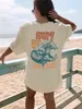 T-Shirt Femme Surf Up Take It Easy Imprimer Femme T-Shirts Personnalité Casual Manches Courtes Col Ras Du Cou All-math Tee Vêtements Tendance Douce Femmes Tops 230425