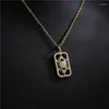 Chains 2023 Small Tag Pendant Necklace Women's Zircon Micro Inlaid Jewelry Wish Explosion