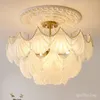 Lustres lustre américain rétro simple romantique salon chambre luxe perle coquille verre restaurant lampe principale