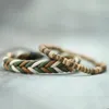 Cadena 2 piezas conjunto de pulsera para hombre Braclet de madera natural tejido hecho a mano Macrame Braslet roca volcánica ojos de tigre piedra con cuentas Brazalete 231124