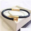 Charm Bracelets Bt Luxury Genuine Stingray Leather Stainls Steel Nail Bracelet265J Drop Delivery Jewelry Dh0Fz