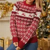 Suéteres femininos 2023 ano camisola de natal para mulheres vermelho o-pescoço com manga natal jumper senhoras oversized jersey plus size tops