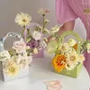 Confezione regalo contratta solo per te Scava fuori la carta da regalo Scatola portatile Disposizione dei fiori Bouquet di rose Scatole di cartone con alfabeto inglese