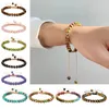 Charm Bracelets Weave Bracelet Adjustable String Hand Chain Wheel Stone Bead Pendant Drawable Wrist For Ladies