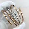 Luxury designer bracelet bracelet 18k gold nail bracelet is all titanium alloy gold plating process never fades and is not allergic to love jewelry gifts