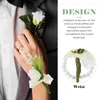 Decorative Flowers Wedding Decor Artificial Flower Boutonniere Suit Clothing Accessory For Decoration Plastic Bride Fake