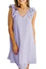 Skirts Purple Dot V Neck Ruffled Sleeveless Mini Dress