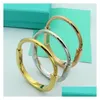 Bangle Luxury Designer Gold Horseshoe Women Stainless Steel Fashion Rose Couple Bracelet Jewelry Wholesale Drop Delivery Bracelets Dhjkq