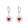 Dangle Earrings Fashion Bohemian Colorful Heart Rhinestone Pendant Drop Earring Mascot Ornaments For Women Accessories Wholesale E0230