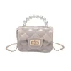 Children's Bag New Girl Pearl Handbag Small Fragrant Wind Lingge Jelly Bag Mini One Shoulder Crossbody Bag