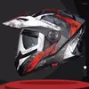 Motorcykelhjälmar Faseed 909 Full Face Dual Lens Flip Up Off Road Helmet for Rally Race and Protection