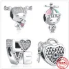 925 perles de charme accessoires fit pandora charmes bijoux femmes perles haute qualité bijoux cadeau en gros quatre trèfle serrure coeur pendentif