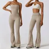 Aktive Sets Sport Overall Für Frauen Fitness Flare Hosen Ein Stück Yoga Anzug Tanz Gym Outfits Bodysuit Sportswear Workout set