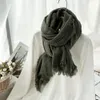 Halsdukar Autumn Winter Cotton Linen Men Scarf Warme NeckerChief Long Soft Pashmina Shawl Male Bufandas Designer Brand Men's Scarves 231127