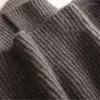 Kadın Yelekler Terzi Koyun Örme Kaşmir Ceket Yeleği Uzun Bölüm Yarım-Baş Yuvarlak Boyun Kolsuz Yün Sweater