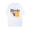 Designer modekläder Mens Tees Tshirt High Street Rhude New Gradient Eagle Letter Print Men's Women's Summer Cotton Corth Sleeve T-shirt