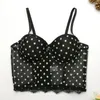 Women's Tanks Five-pointed Star Pattern Embroidered Camisole Crop Top Korean Lace Perspective Sexy Underwired Bra Bustier Underwear For