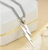 Collier pendentif élégant en acier Tatinum avec symbole de foudre pour hommes, colliers Hip Hop sans décoloration, bijoux de fête d'anniversaire, cadeau, vente en gros