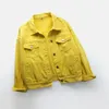 Women's Jackets Women's Plus Size Denim Jacket Spring Autumn Short Coat Pink Jean Jackets Casual Tops Purple Yellow White Loose Outerwear 230427