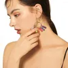 Pendientes colgantes bohemios para mujer, piedras naturales hechas a mano, chakras coloridos, cuentas de Color dorado, regalos