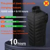 Gilet da uomo JYMCW USB Gilet riscaldato elettrico Inverno Riscaldamento intelligente Giubbotti Uomo Donna Abbigliamento termico termico Cappotto da caccia taglie forti P8101C 231127