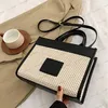 Bolsos de diseñador El bolso de mano Bolso de mujer de moda francesa Bolso de moda de PU tejido de paja Bolso de mano de alta calidad con un hombro cruzado