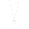 Chains Original Square Tag S925 Sterling Silver Concave Heart Pendant Necklace Stackable Beaded Chain Clavicle Fine Jewelry