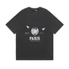 メンズTシャツファッションメンズTシャツ2023バレンカイガティニューコットンソフトアンチリンクルレトロ装飾印刷文字カジュアル学生愛好家短袖A010-06