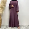 Этническая одежда мусульманин Свободный черный абайя для женской кимоно -дубай -молния передняя одежда марокканская длинная платья