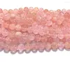 Pedras preciosas veeemake natural rosa genuíno rosa morganita redonda de gemas de pedra de pedra colares Bracelets Design de jóias 07538