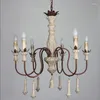 Lustres Vintage En Bois Fer Lustre American Country Salon Chambre Cuisine Rétro Lampes Décor À La Maison Lumières Cadeau Gratuit